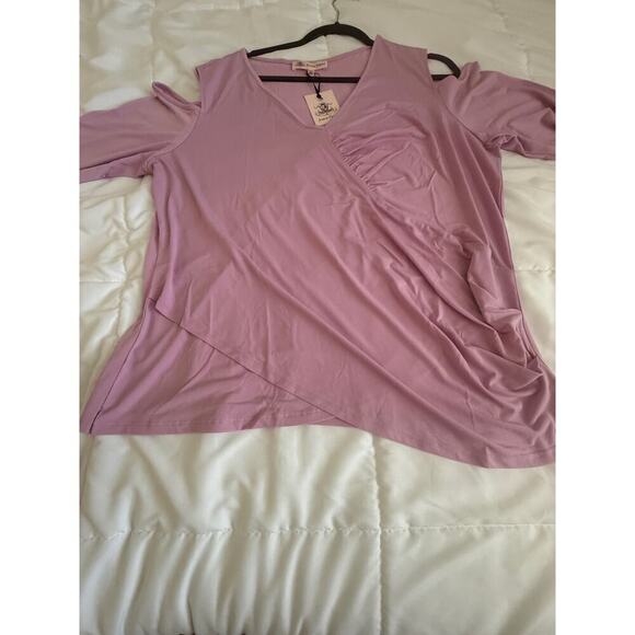 Jorge Perez Cold Shoulder Top - Lavender - Size 1X - NWT - Picture 6 of 9